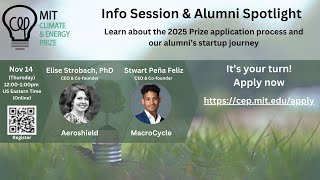 MIT Climate amp Energy Prize 2025 Info Session [upl. by Pegma]