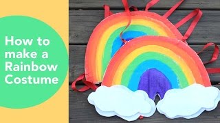 DIY Costume  How to make a Rainbow Costume  Cardboard costume tutorial  No sew halloween costumes [upl. by Isdnyl]