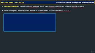 076 Relational Algebra Introduction [upl. by Verdha]