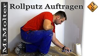 Rollputz auftragen auf Gipskarton Basics [upl. by Magbie]