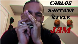 Santana Style Harmonica Jam D Harp [upl. by Draner]