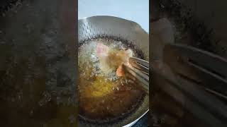 FRYING SLICES OF PORK asmr shorts [upl. by Ahsiekin]