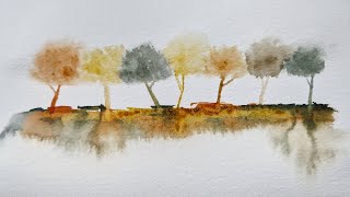 quick and easy watercolour technique Abstract tree painting tutorial [upl. by Lemmueu271]