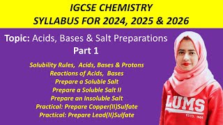 IGCSEGCSE Chemistry Topic Acids Bases amp Salt Preparations Part 1 of 4 [upl. by Stillman]