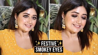 Indian Festive Makeup Tutorial  Smokey Liner  corallista [upl. by Cozza697]