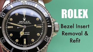 Rolex Submariner 1680 5513 Bezel Insert Removal amp Refit [upl. by Dowski429]