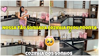 NOSSA TÃO SONHADA COZINHA FICOU PRONTACOZINHA DOS SONHOSORGANIZAÇÃO DA COZINHAMUDEI MINHA COZINHA [upl. by Napoleon]