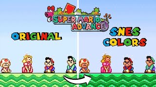 Super Mario Advance SMB2Original Vs SNES Colors MODGame Boy Advance [upl. by Veta]