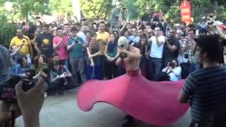 Protestor does a Sufi whirling dervish dance in a gas mask in Gezi [upl. by Sybley752]