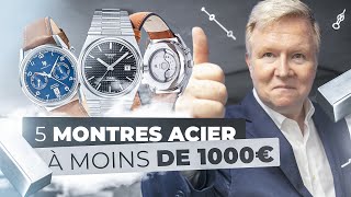 5 montres automatiques en acier à moins de 1000€  🇨🇭 🇯🇵 🇫🇷 🇩🇪 🇷🇺 [upl. by Hernardo29]