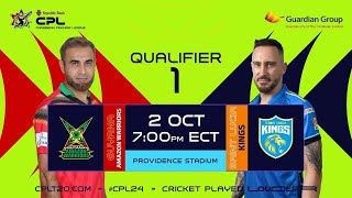 LIVE  QUALIFIER 1  Guyana Amazon Warriors vs St Lucia Kings  CPL 2024 [upl. by Arraic180]