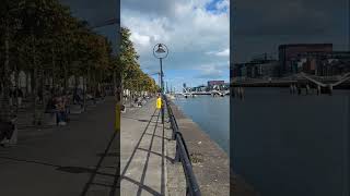 North Bank side of Liffey River Dublin quayslighthousegeorgianhouseedenteacaddygpooconnell [upl. by Faustena]