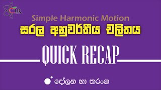 සරල අනුවර්තීය චලිතය කෙටි මතක් කිරීම  දෝලන හා තරංග  Simple Harmonic Motion Recap  IRP [upl. by Merell]