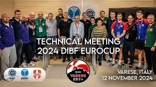 Technical Meeting 12112024  EUROCUP Varese 2024 [upl. by Ysteb]