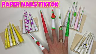 UNHAS DE PAPEL DO TIKTOK parte 2  How to make Paper Nails [upl. by Esilahs]