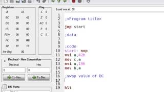 Using GNU8085 simulator Tutorial [upl. by Sinnaiy]