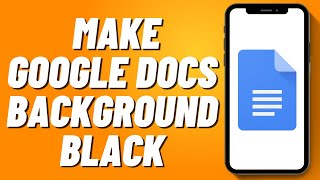 How to Make Google Docs Background Black 2024 [upl. by Emmery]