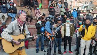 Live Performance Parelima by Alex Nepali  Basantapur Durbarsquare  Nepali Song Sung by Foreigner [upl. by Carnes]