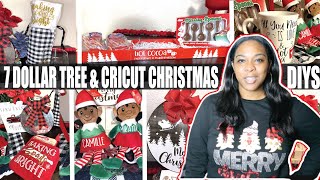 7 Easy Last Minute DOLLAR TREE Christmas Gift and Decor DIY Projects Using Cricut  Great for Party [upl. by Okimuk]