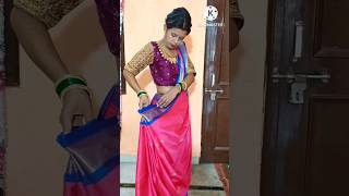 How to wear dhoti style saree saree dhotistylesaree sareelovers sateedreping youtubeshorts 🥰 [upl. by Hebner140]