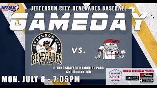 BSB Jefferson City Renegades  Chillicothe Mudcats 070824 Broadcast 0608 [upl. by Bush]