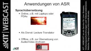 01 Sprache Anwendungen von ASR Sprachübersetzung intelligente Räume Hilfe für Behinderte [upl. by Bjorn]