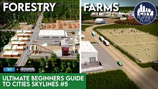 EFFICIENT Forestry amp Farms with Industries DLC  The Ultimate Beginners Guide to Cities Skylines 5 [upl. by Gowon774]