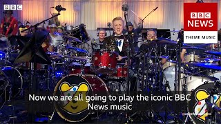 Weatherman Owain Plays EPIC BBC News Theme for Children in Need Drumathon with his fellow Drummers [upl. by Alicia]