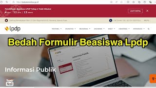 Bedah Isi Formulir Pendaftaran Beasiswa LPDP [upl. by Gildea]