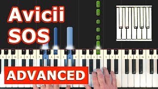 Avicii  SOS  Piano Tutorial Easy  Sheet Music Synthesia [upl. by Ramey]