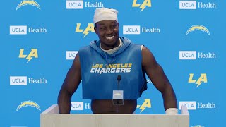 Joshua Palmer On Brenden Rice’s Physicality  LA Chargers [upl. by Abisha195]