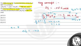 The Gibbs energy for the decomposition of Al2O3 at 500 C is as follows 23Al2O3 43Al [upl. by Longan]