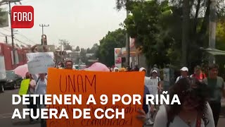 Confirman 9 detenidos por riña afuera del CCH Naucalpan que dejó un alumno muerto  A las Tres [upl. by Sucramed]