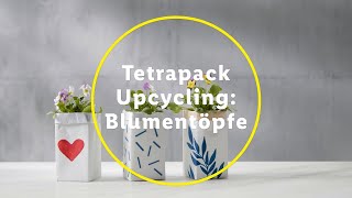 Tetrapack Upcycling Blumentopf selber machen [upl. by Zulema]