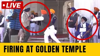 LIVE Man shoots at Sukhbir Singh Badal outside Golden Temple  Firing at Golden Temple [upl. by Claire]