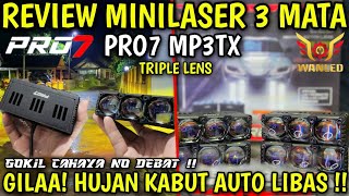 REVIEW PRO7 MP3TX TRIPLE LENS LENSA BLUE LENSpro7 pro7autolighting [upl. by Earal]