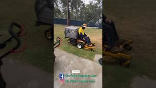 School yard mowing in the rain on our Walker zeroturn mower Let’s get it  💪 Lawn maintenance [upl. by Lamp924]