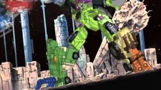 Transformers Energon Superion Maximus VS Constructicon Maximus and Bruticus Maximus Final Battle [upl. by Eatnohs]