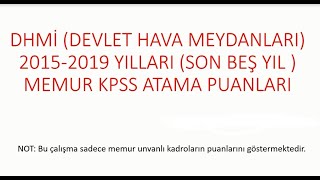 DHMİ Memur Atama Puanları Devlet Hava Meydanları İşletmesi 2015  2019 Memur Atama Puanları [upl. by Ozne]