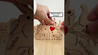 Personalised Wooden Puzzle With Name customgift couplegift christmasgifts elephantpuzzle [upl. by Saleem805]