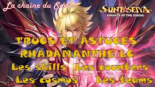 TRUCS ET ASTUCES RHADAMANTHE LC SANG DIVIN LOST CANVAS saintseiyaawakening saintseiyakotz ssa [upl. by Nason]