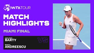 Ash Barty vs Bianca Andreescu  2021 Miami Open Final  WTA Match Highlights [upl. by Hseyaj]