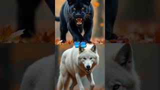 ANIMALS COMPARISON BLACK PANTHER VS WOLF PITBULLHYENA VALTURELYNX animals treanding shorts [upl. by Kerek]