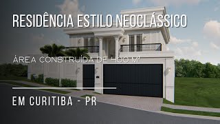 Residência Estilo Neoclássico Sobrado de 400 m² em Curitiba  PR [upl. by Kendal]