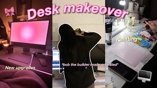 🎀 Desk Makeover  Painting imac unboxing building  who lets me do these things 😭 [upl. by Asillim]