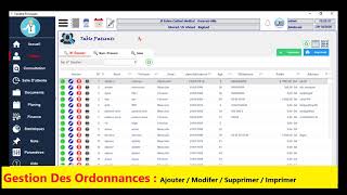 ClickMedic  gestion des Ordonnance AjouterModifierSupprimerImprimer [upl. by Lathrop]