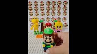 When Triple Lego Mario PRESS their buttons and it works via bluetooth 2432 trending toys funny [upl. by Gar]