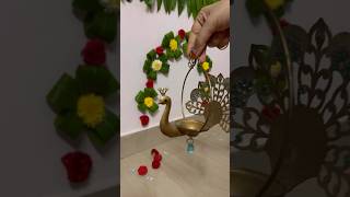 Simple pooja decor sravana varalakshmi lakshmi poojadecor backdrop ganeshachaturthi diy vibe [upl. by Ardekahs]