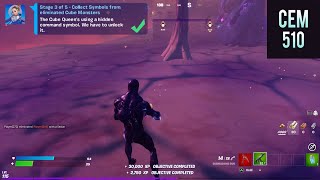 Collect Symbols from eliminated Cube Monsters Fortnite Ariana Grande Quest [upl. by Neztnaj415]