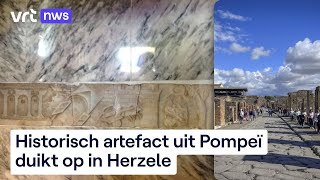 Antiek stuk marmer en van onschatbare waarde dit huis in Herzele heeft artefact uit Pompeii in huis [upl. by Nellac]